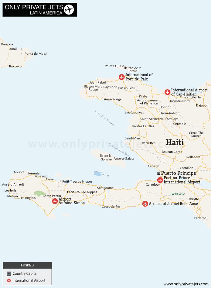 Haiti private jet airports map